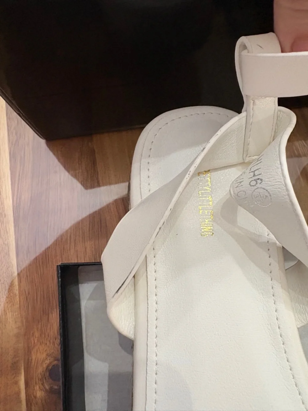 NIB Flawed Sz 7 White PU Plait Detail Strappy Espadrille Sandals Platform Shoes
